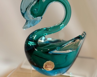 Vintage Murano Glass Swan – Mid-Century Italian Art Glass Beauty