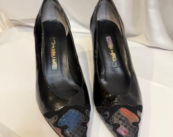 Jasmin Pumps made of Leather & Python  - Size 9