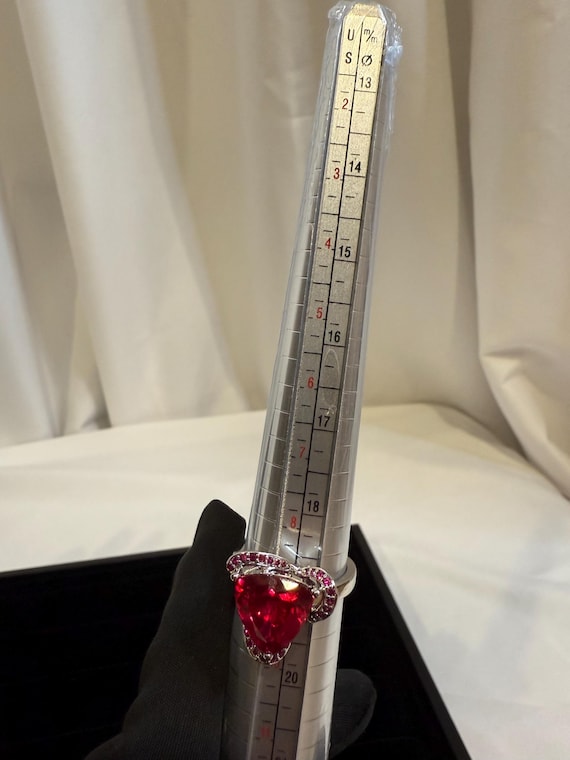 Judith Ripka Ruby Heart Ring: Silver Brass Band, … - image 9