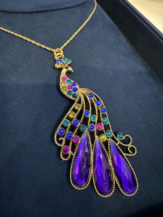 Peacock Statement Necklace - image 6
