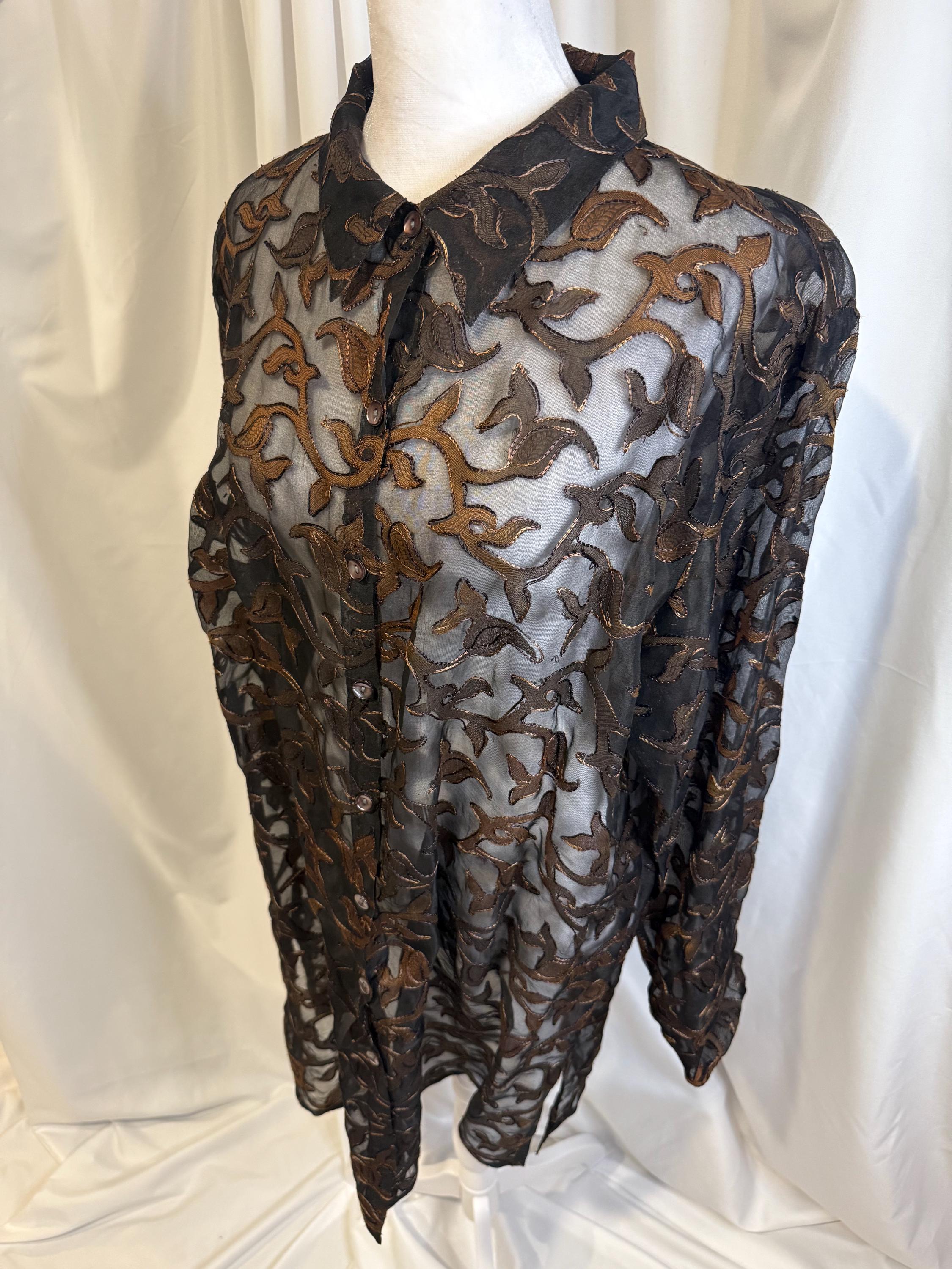 Sheer Floral Blouse - Etsy