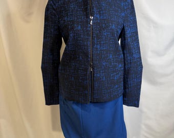 Anne Klein Two-Piece Bomber Jacket and Skirt Set – Blue