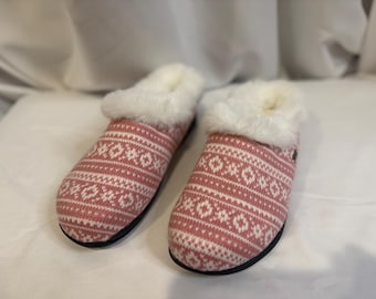 Therafit Pink Leopard Slippers: Women's Size 10/11, Faux Fur