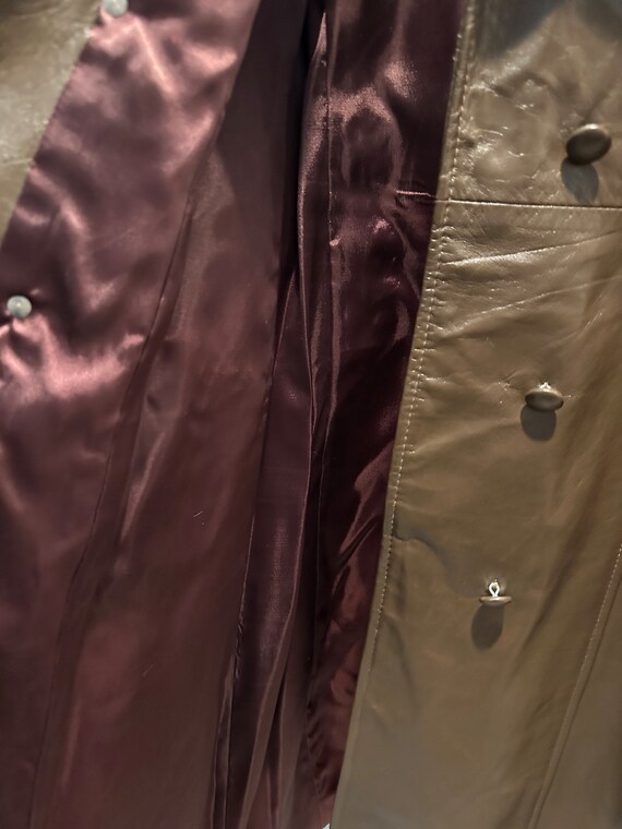 Women's Vintage Long Leather Peacoat M-L Marquis … - image 2