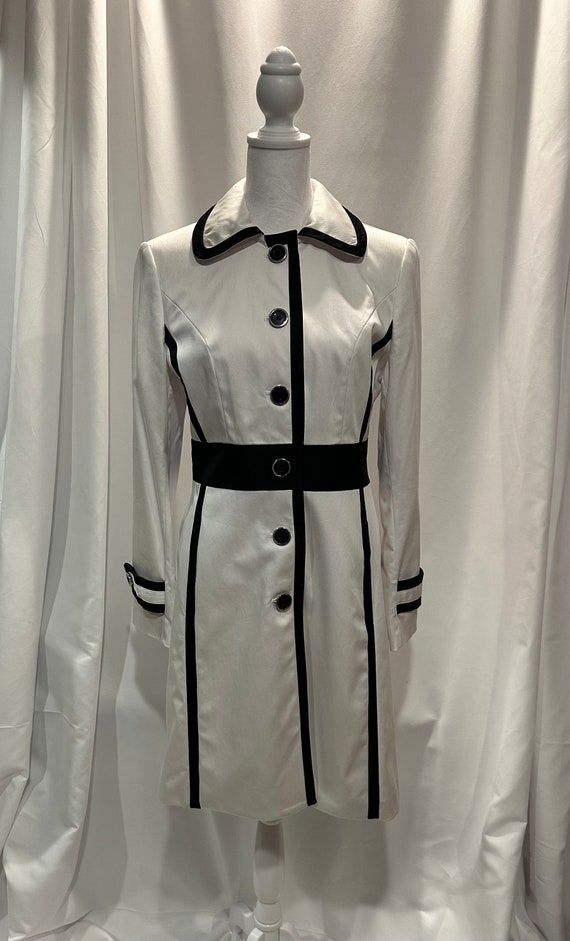 Women’s Alfani White and Black Dress Peacoat