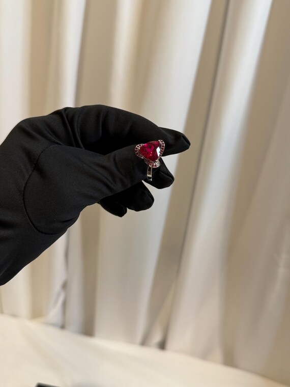 Judith Ripka Ruby Heart Ring: Silver Brass Band, … - image 4