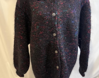 Cozy Norwegian-Style Purple Knit Sweater – Women’s Medium