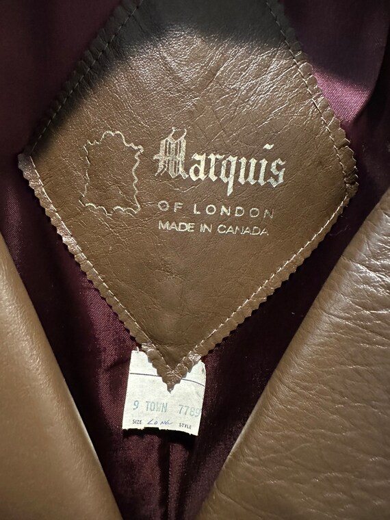 Women's Vintage Long Leather Peacoat M-L Marquis … - image 3
