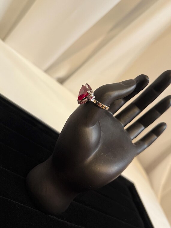 Judith Ripka Ruby Heart Ring: Silver Brass Band, … - image 5
