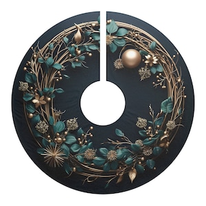 Christmas Wreath Tree Skirt, Modern Tree Skirt, Christmas Décor, Decorative Tree Skirt