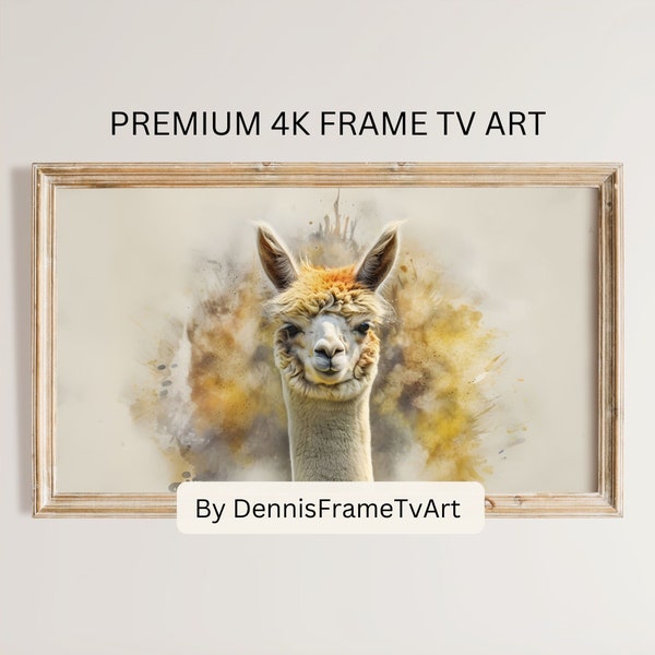 Cute Llama Frame TV Artwork, Abstract Llama Portrait Digital Download, Neutral Farm Animal Picture Samsung Frame TV Art, Animal Lover Gift