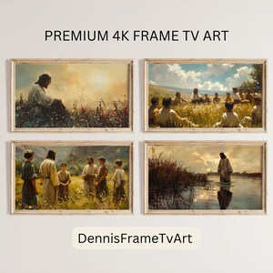Frame TV Art Jesus Christ Set Instant Download, Summer Catholic Decor Picture Bundle for the Frame TV, Religious Summer Artworks for TV