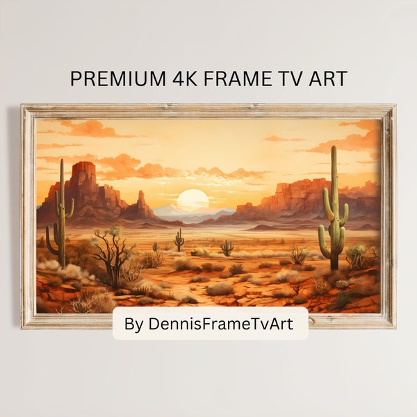 Desert Landscape Frame TV Art, Western Aesthetics Farmhouse Decor Digital Download, Summer Desert Sunset Artwork Samsung Frame TV Picture