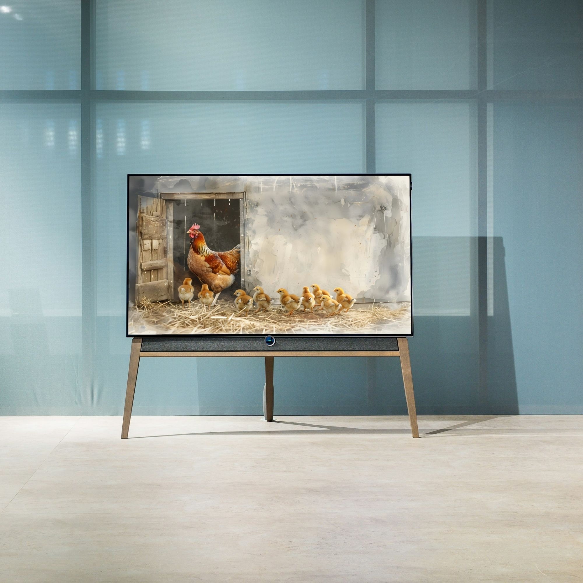 Rustic Chicken Coop Frame TV Art, Pastoral Landscape Artwork Digital ...