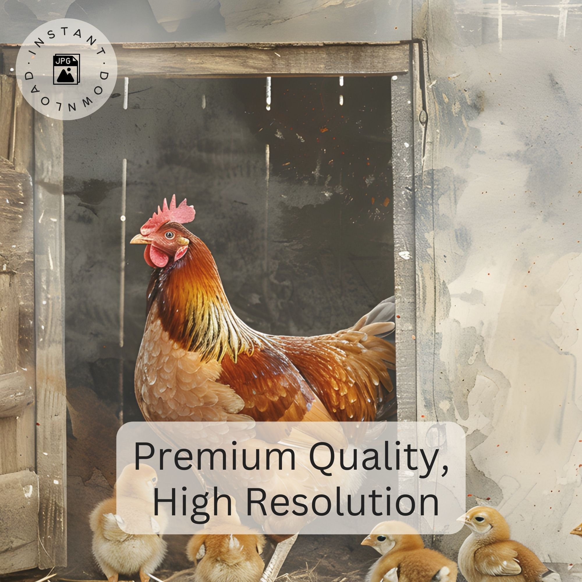 Rustic Chicken Coop Frame TV Art, Pastoral Landscape Artwork Digital ...