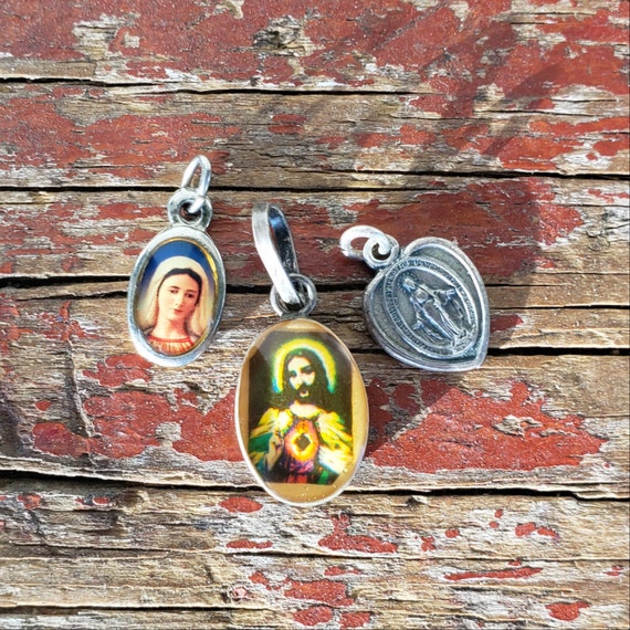 Our Lady of Guadalupe vintage catholic metals Jes… - image 2