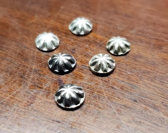 Sterling Silver Star Studs, Southwestern Jewelry, Rosettes (Set of 6)