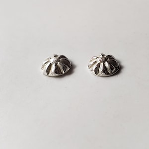Sterling silver flower shots for jewelry making. Soldering parts. Adornment for silversmithing. 925 casting flowers studs. Flat back studs