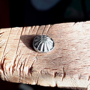 Large sterling silver rosette. 925 sterling silver star stud adornment for silver jewelry. Raised silver studs for edging or post earrings