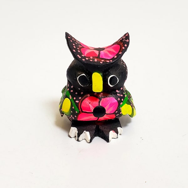 Alebrijes Oaxaca owl statue Mexican folk art colorful painted animals from Mexico gifts southwestern animals small horned owl statue