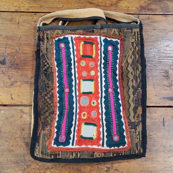 Vintage hippie bag embroidered tote large hand stitched crossover body bag colorful textiles for sewing pillows bag zip tote etc