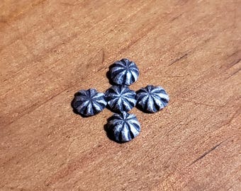 Sterling Silver Star Rosette Studs, Western Jewelry Adornments (Set of 5)