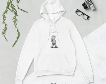 May include: White hooded sweatshirt with a black and white illustration of a person with the text "Sometimes it's okay to not be okay."