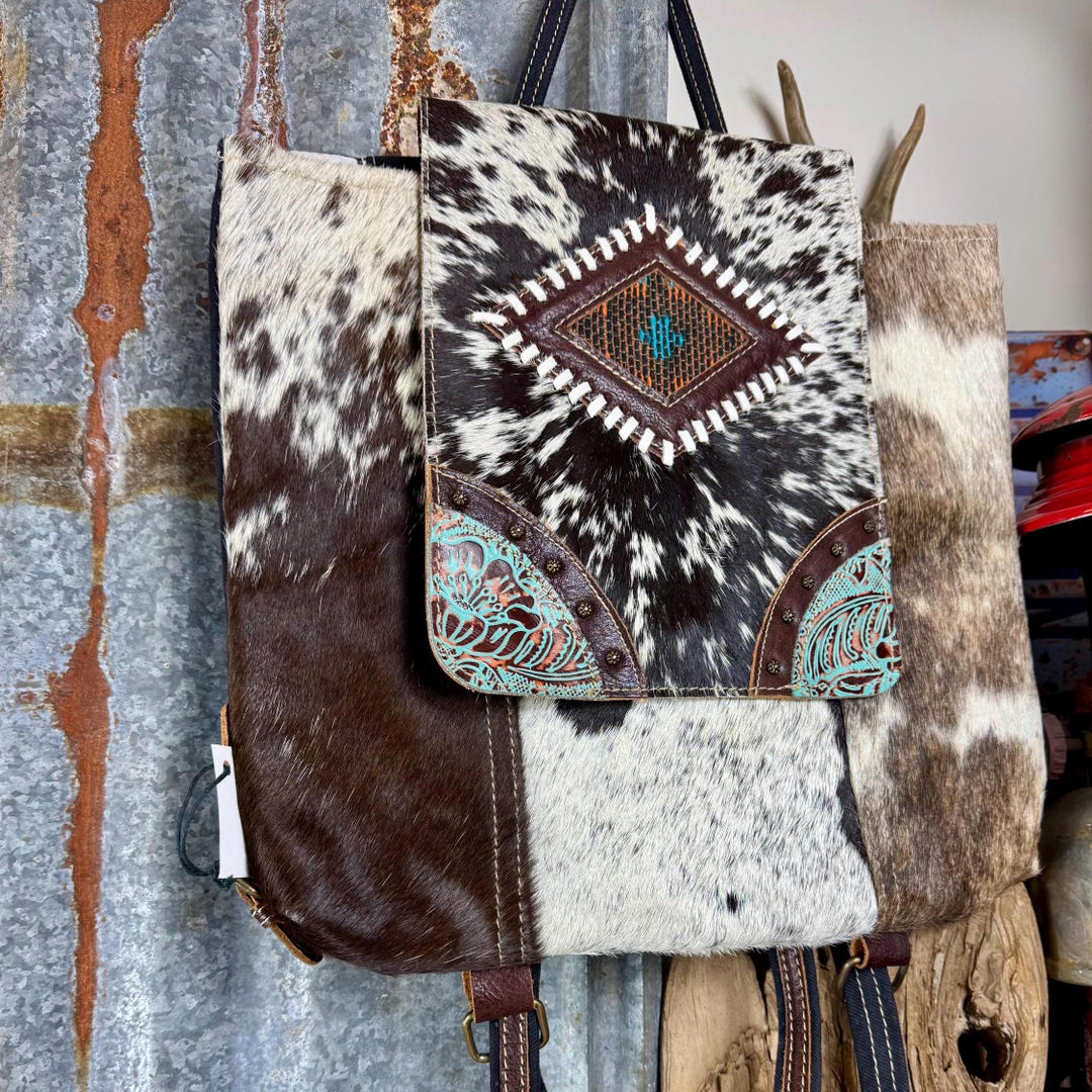 Western Hair on Leather Backpack Bag Myra - Etsy display picture 2