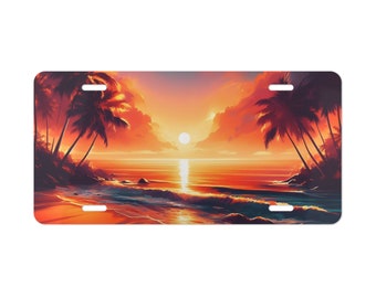 Car Vanity Plate - Sunset, Paradise, Fantasy - Perfect Gift for Car Vanity License Plate Lovers