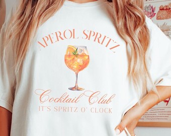 Chemise Aperol Spritz Comfort Colors, T-shirt surdimensionné italien Aperitivo, Cadeau pour Campari Spritz Lover, Tenue Bachelorette, Cocktail Club