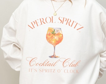 Aperol Spritz Crewneck Sweatshirt, Italian Aperitivo Social Club, Gift for Campari Spritz Lover, Bachelorette Outfit, Cocktail Club