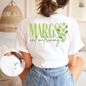 Camisa de despedida de soltera de Margs y matrimonio, fiesta despedida de soltera, despedida de soltera de Tulum, Bach de México, camisas de viaje para niñas, camisa Margarita