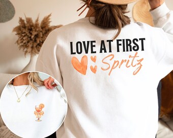 Love at First Spritz Bridal Shower Sweatshirt, Aperol Spritz Bachelorette Party Crewneck, La Dolce Vita Aperitivo, Italy Vacation Girls Trip