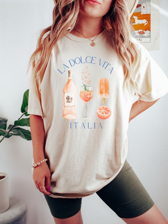 La Dolce Vita Italy Vacation Shirt, Gift for Aperol Spritz Lover, Aperol Bridal Party Theme T-shirt, Campari Spritz Italia Tee Aperitivo Tee