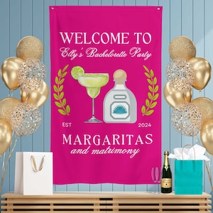 Personalized Margs and Matrimony Bachelorette Banner, Margs and Matrimony Bachelorette Decorations, Personalized Margs Bachelorette Backdrop