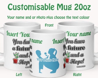 Future and a Hope Custom Christian Your Name and Your Photo White Glossy Large Mug 20oz