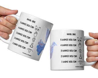 Grounding Mindful Calming White glossy mug with Dove I am Safe