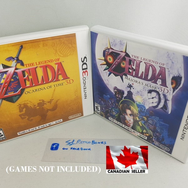 Legend of Zelda Ocarina of Time 3D, A Link Between Worlds & Majora's Mask, Nintendo 3Ds Reprinted Covers 3DS OR Case [Game Not Included]