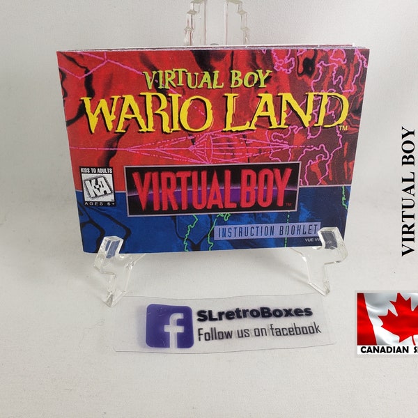 WARIO LAND - Videogame Manual only - Nintendo Virtual Boy Replacement Game Instruction Booklet WARIOLAND