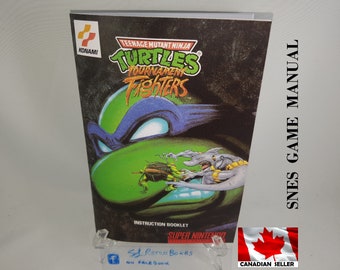 TMNT Turtles TOURNAMENT FIGHTERS Manual Snes, Replacement Game Instruction Manual Booklet Ninja Turtles
