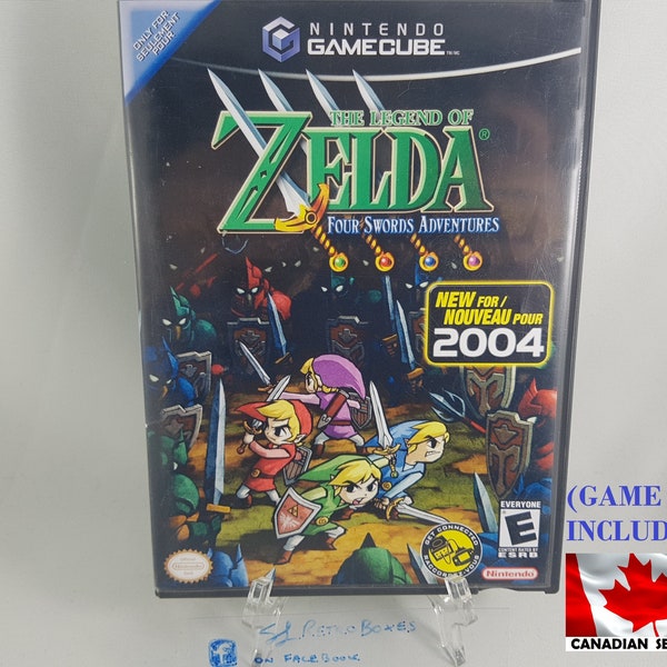 Legend of Zelda FOUR SWORDS Adventures - GcN, jaquettes réimprimées Nintendo GameCube disponibles avec un étui Gamecube d'origine vide [sans jeux]