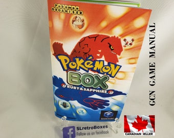 POKEMON Box: RUBY & SAPPHIRE - GcN, Nintendo Game Cube Replacement Game Instruction Manual