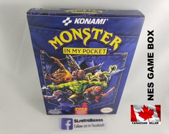 MONSTERS in My POCKET - NES, Nintendo Replacement Custom Box Available With Dust Cover and PvC Protector Konami