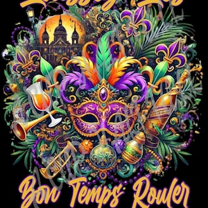 Mardi Gras Digital Download – "Laissez Les Bon Temps Rouler" PNG
