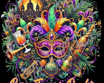 Descarga digital de Mardi Gras – "Laissez Les Bon Temps Rouler" PNG