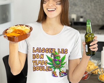 Hoja de Mardi Gras– Camiseta "Laissez Les Bon Temps Rouler"