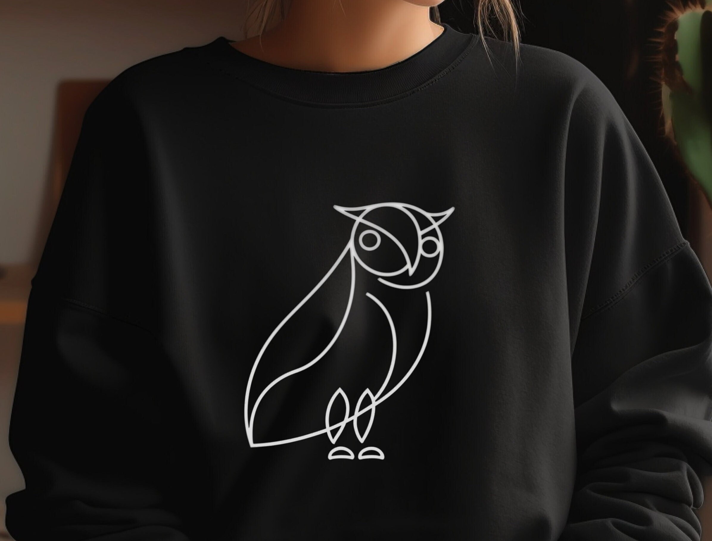 Pullin' Another All-nighter Minimalist Owl Sweatshirt