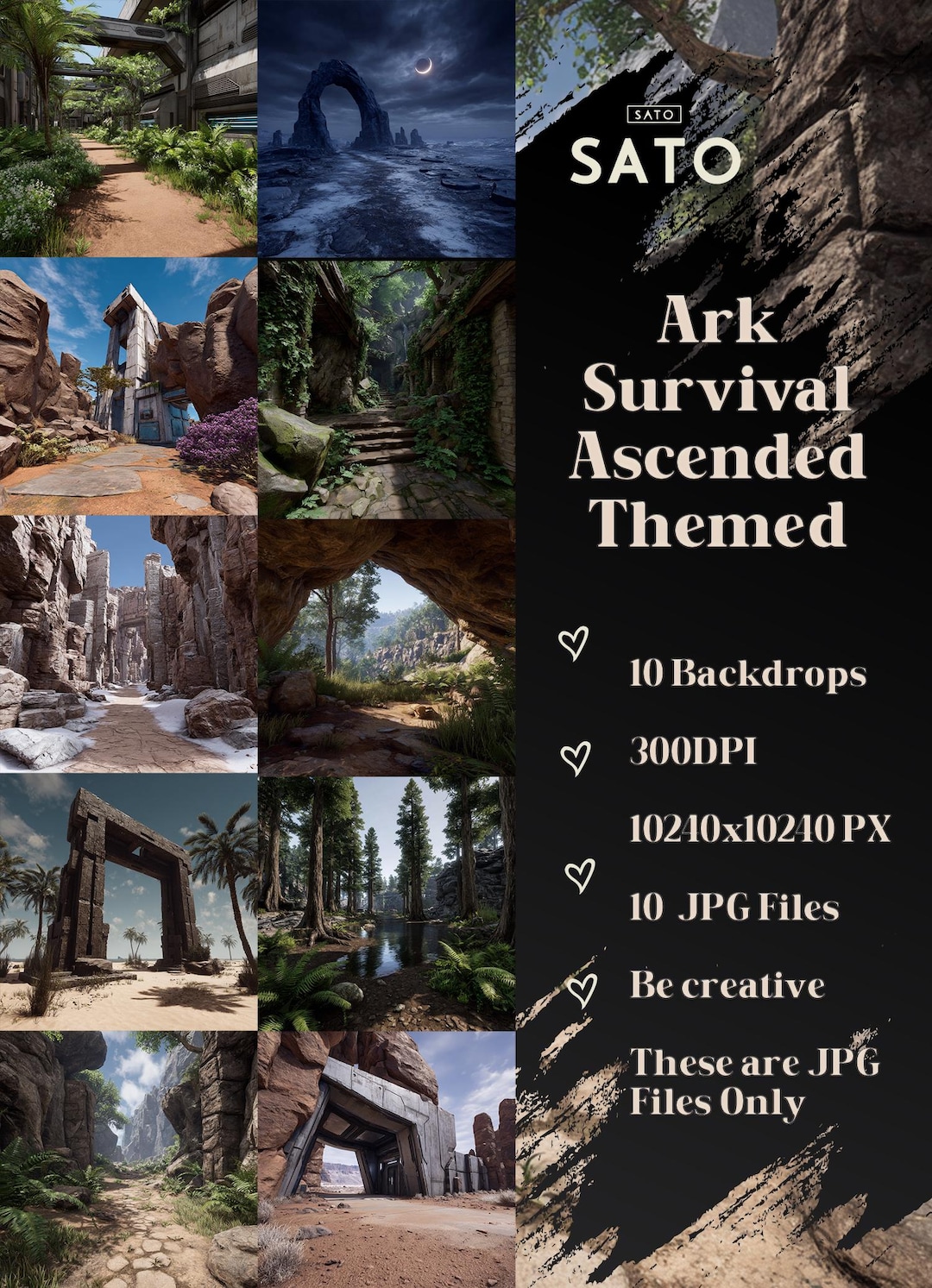 ARK - Survival Ascended Themed Backdrops, Digital Art (10240x10240 Px ...