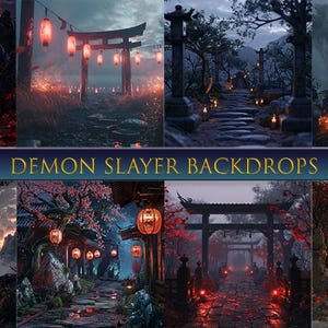 Demon Slayer Kulissen, Hintergründe Digital Art, wunderschön