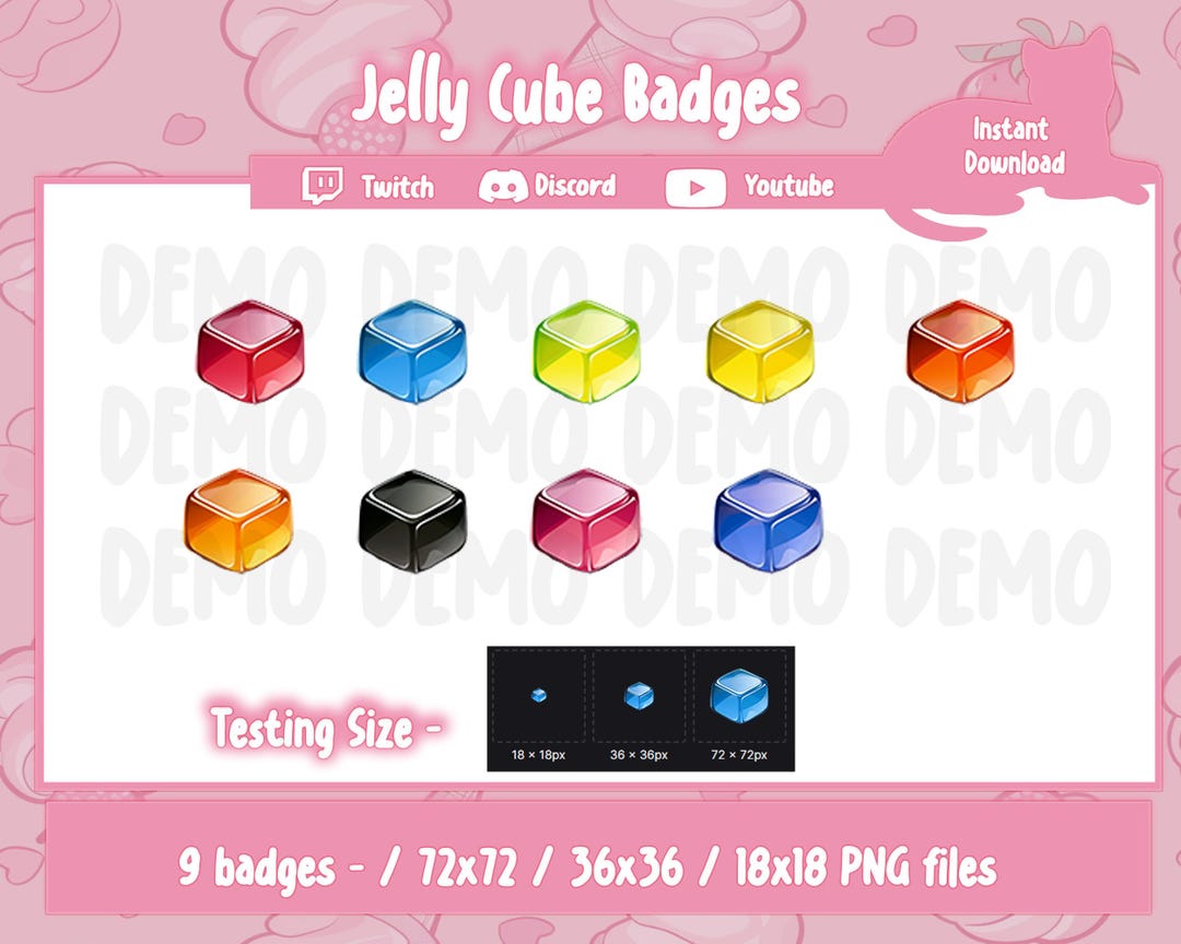 Jelly Cube Twitch Sub Badges (digital Download - Etsy